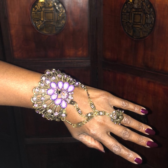 Peacock bangle/ring bracelet - Picture 3 of 7